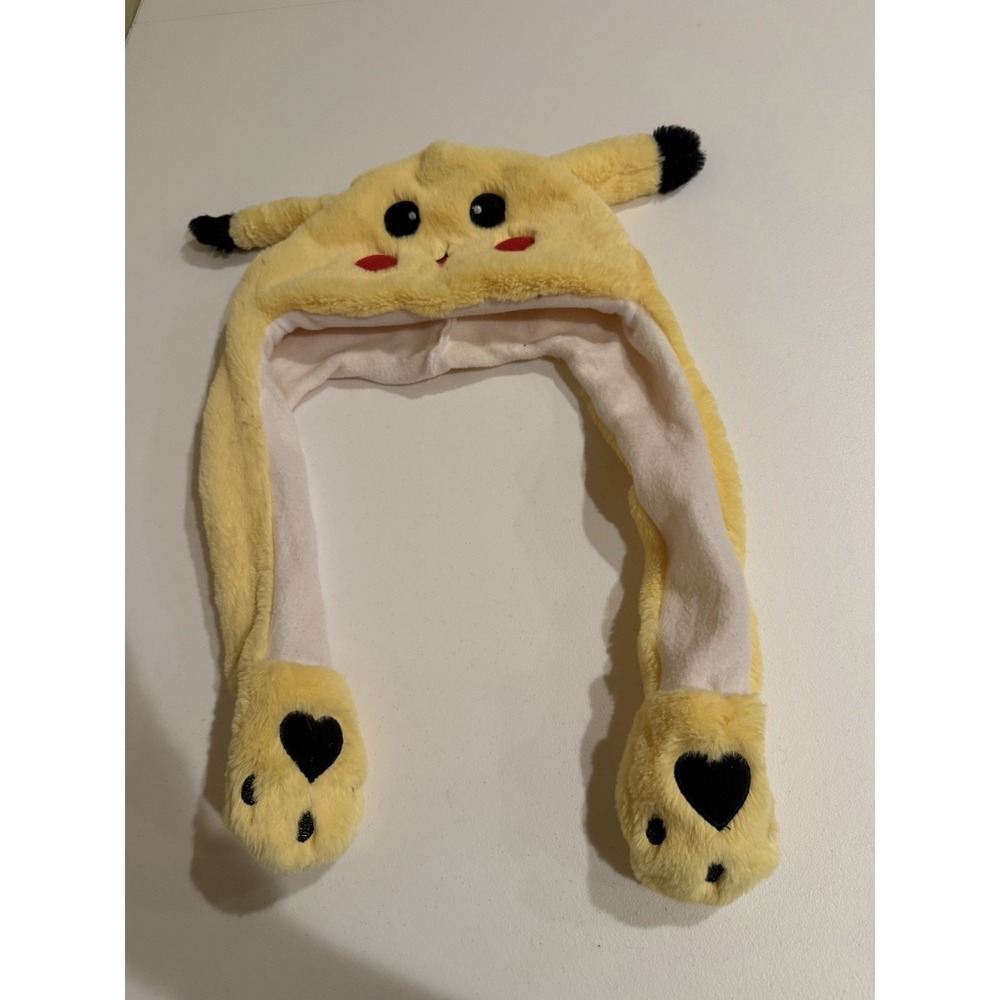 Pokémon Pikachu Soft Plush Hat With Moving Ears One‎ Size Cap Beanie Kids Youth